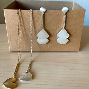 3 piece Lucky Brand set - 2 necklaces, 1 pair earrings